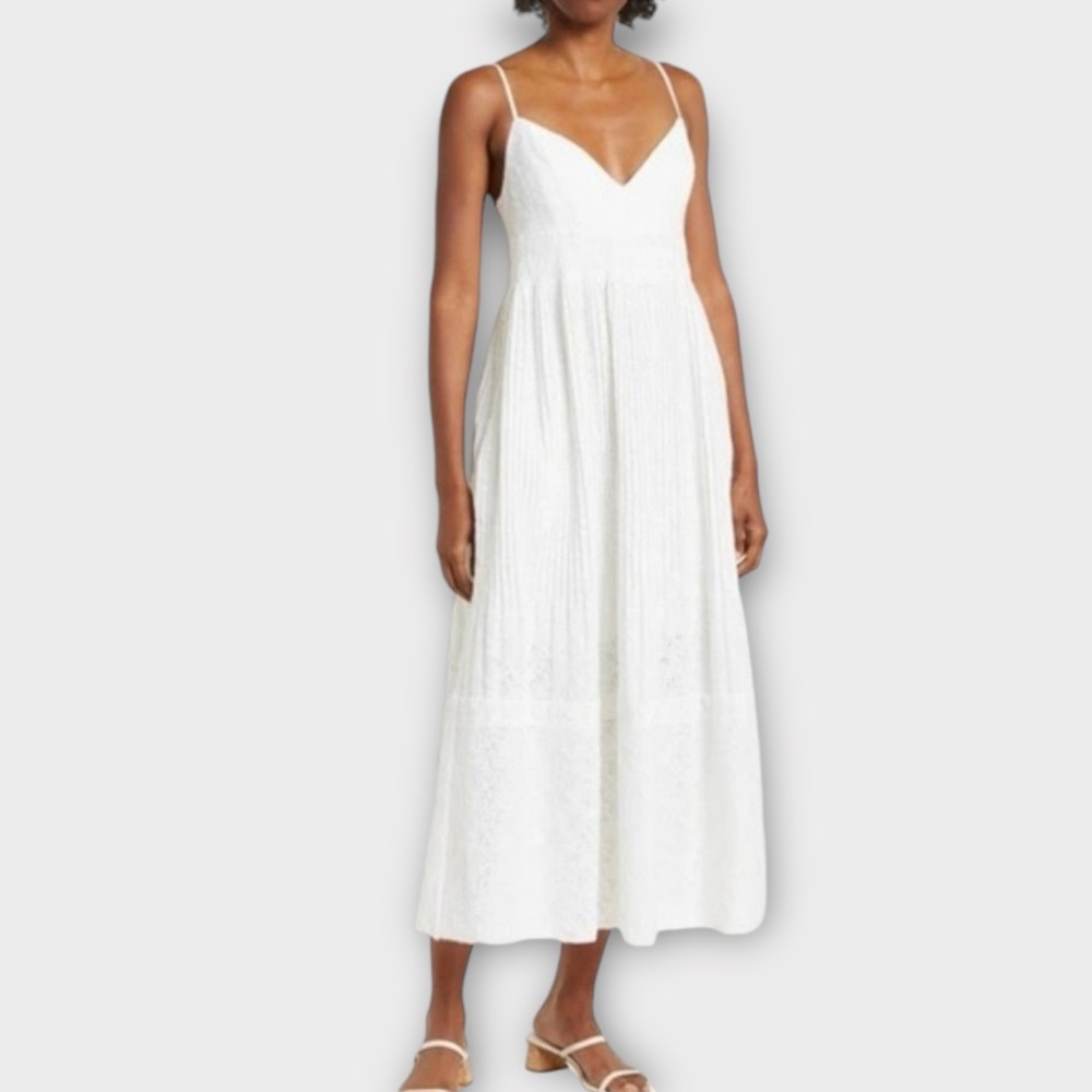 NICHOLAS Featherington Eyelet Empire Waist Midi Dress EUC Size 2 Cottagecore